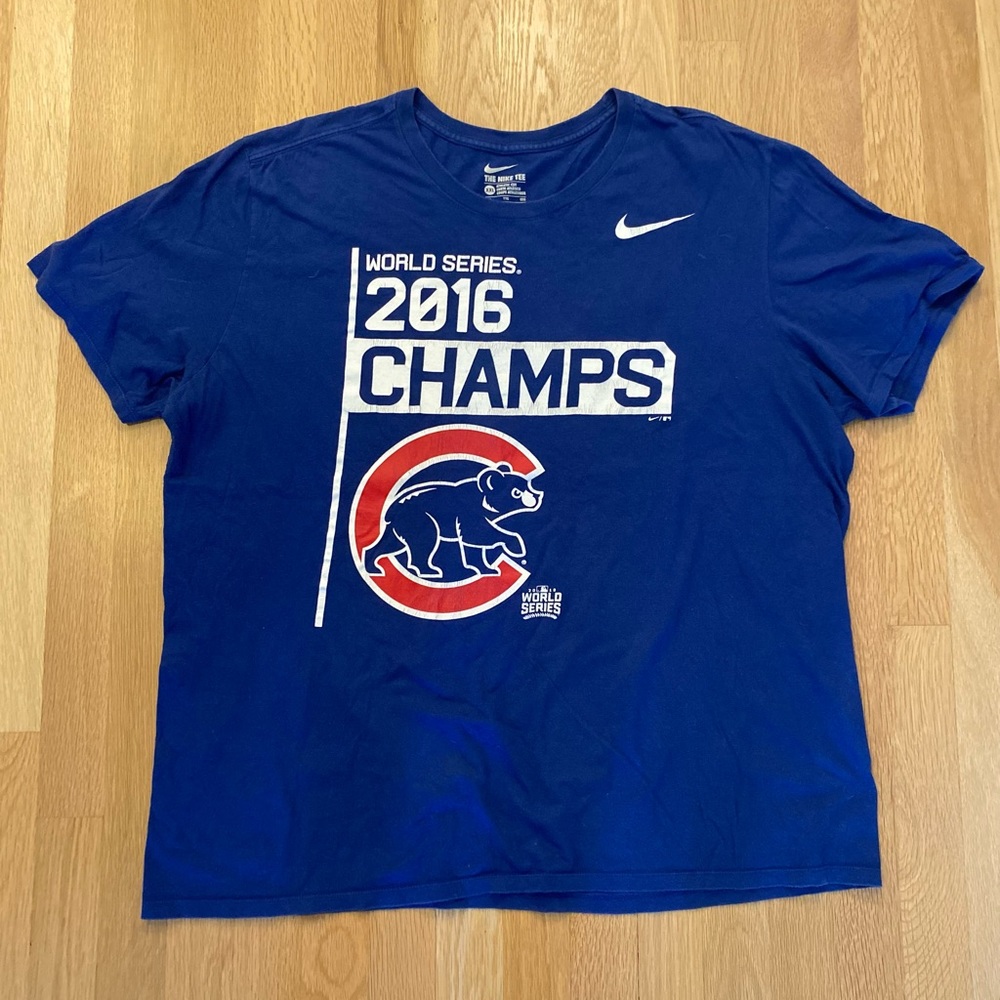 Nike MLB 2016 World Series Champions Chicago Cubs Tee/ Royal Blue / Size XXL